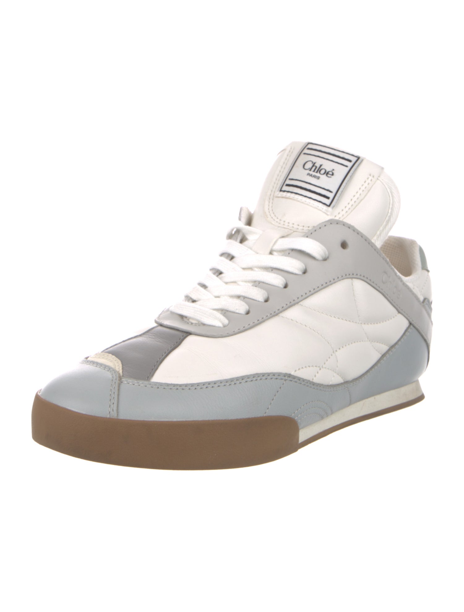 Chloé Leather Scalloped Accent Sneakers