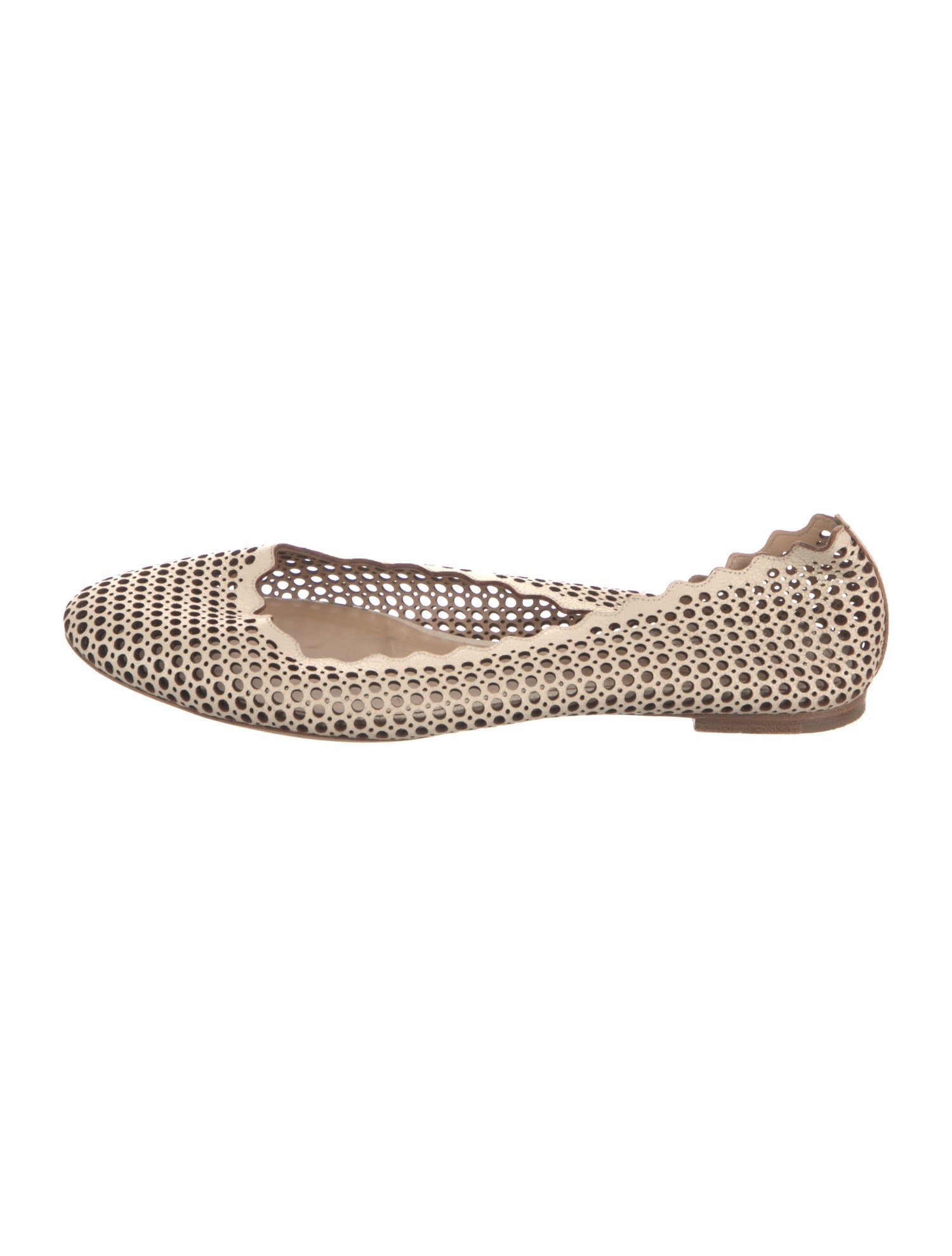 Chloé Leather Lasercut Accents Ballet Flats