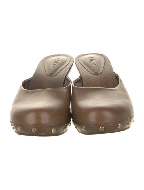 Chloé Leather Studded Accents Mules