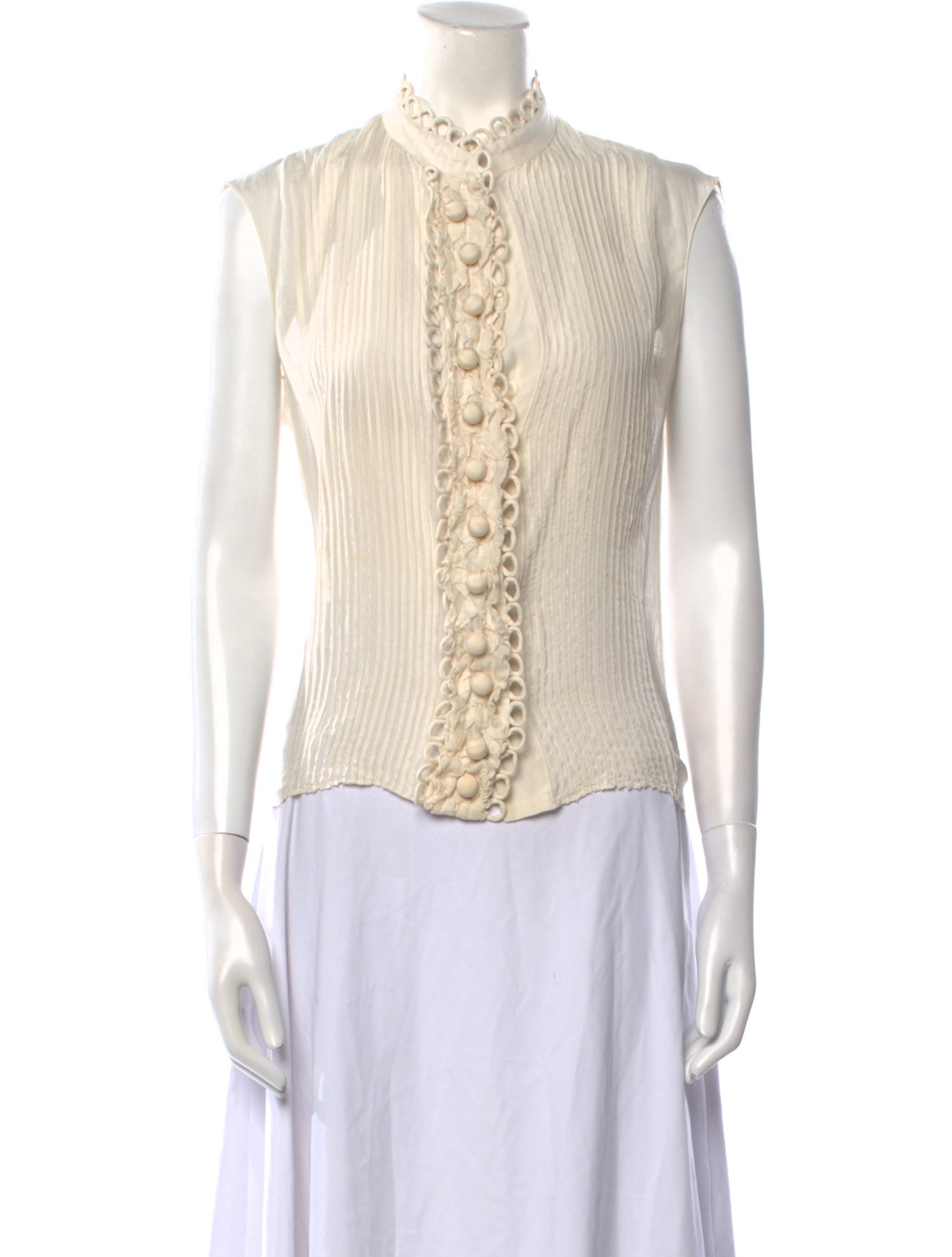 Chloé Mock Neck Sleeveless Blouse