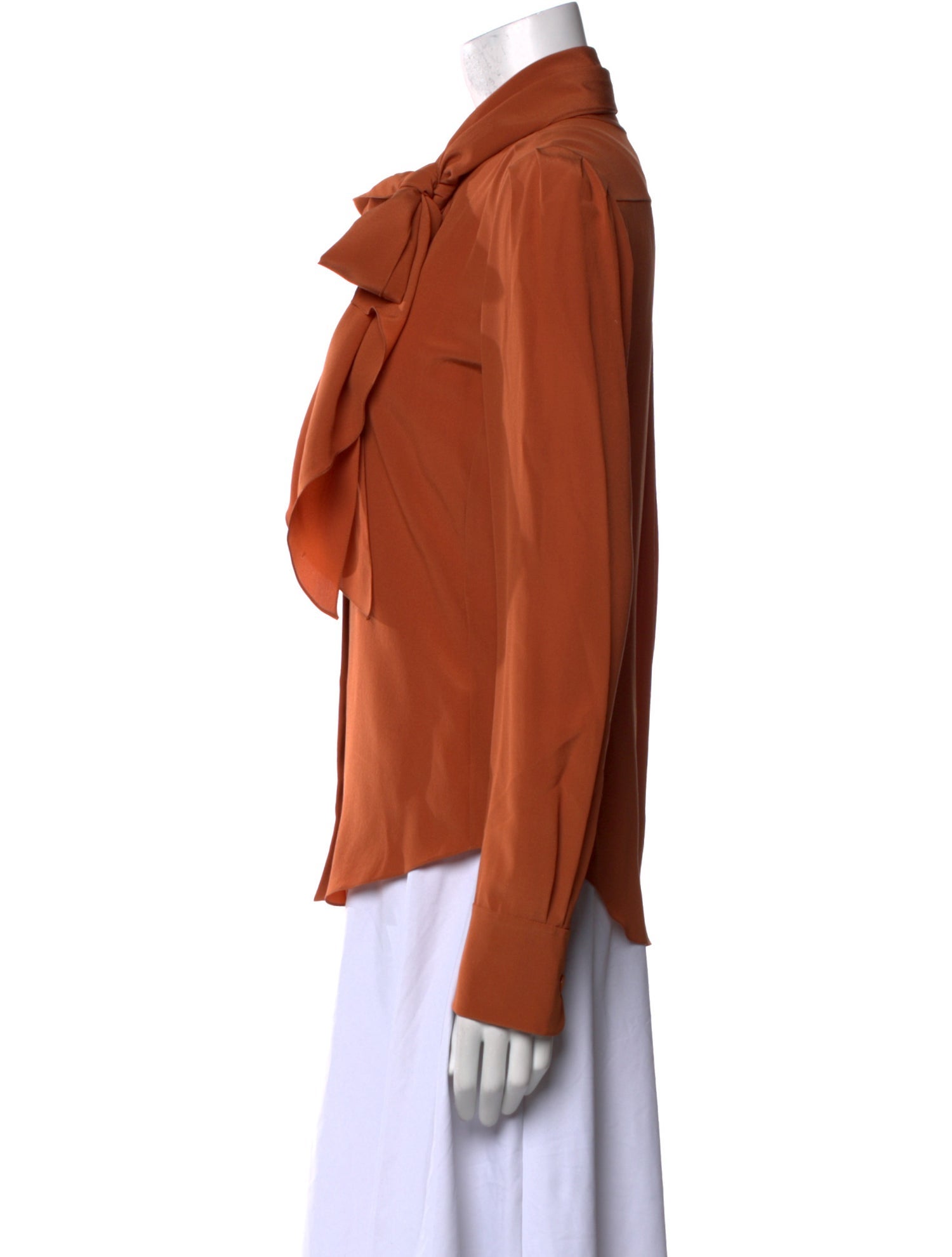 Chloé Silk Long Sleeve Button-Up Top