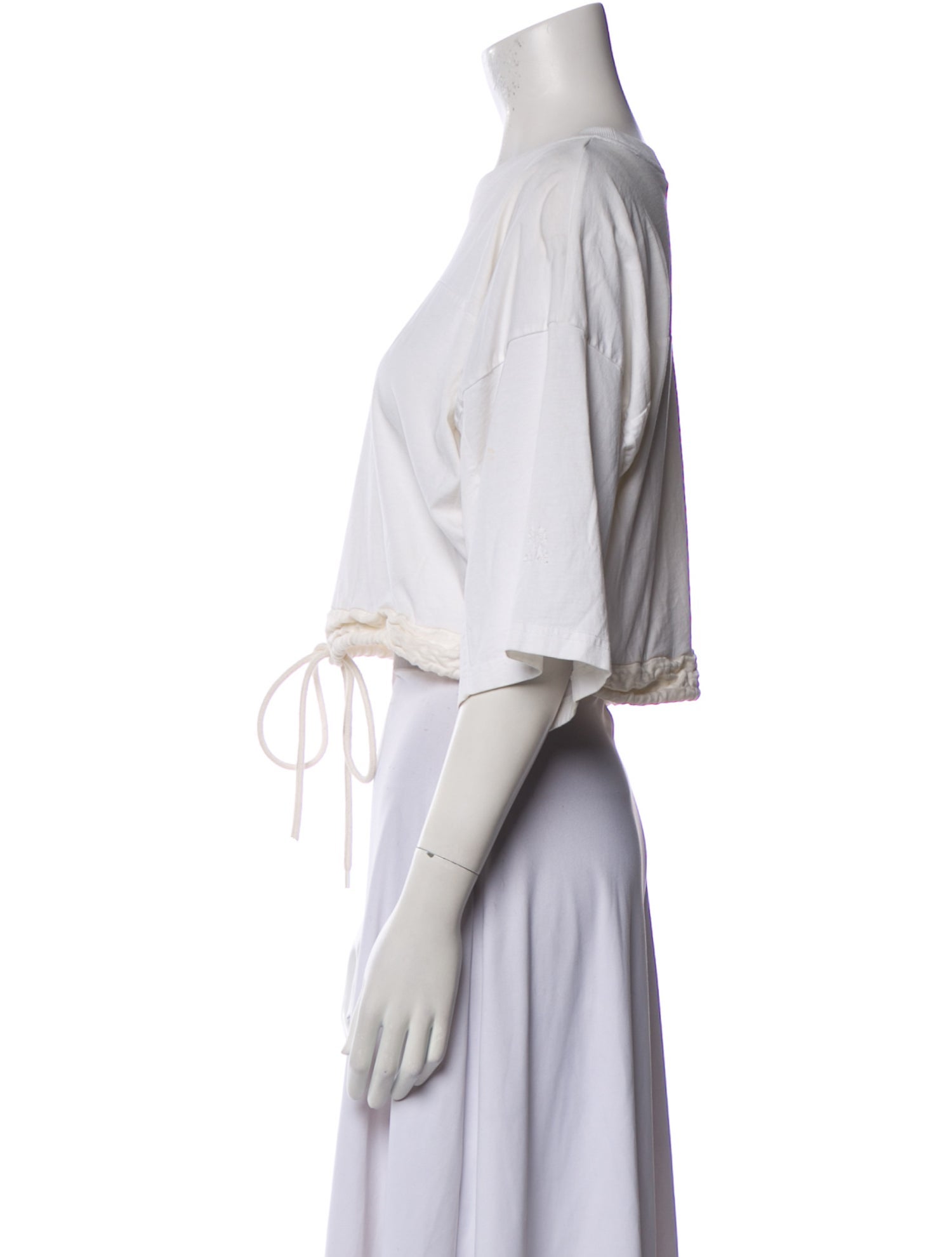 Chloé Bateau Neckline Three-Quarter Sleeve Crop Top