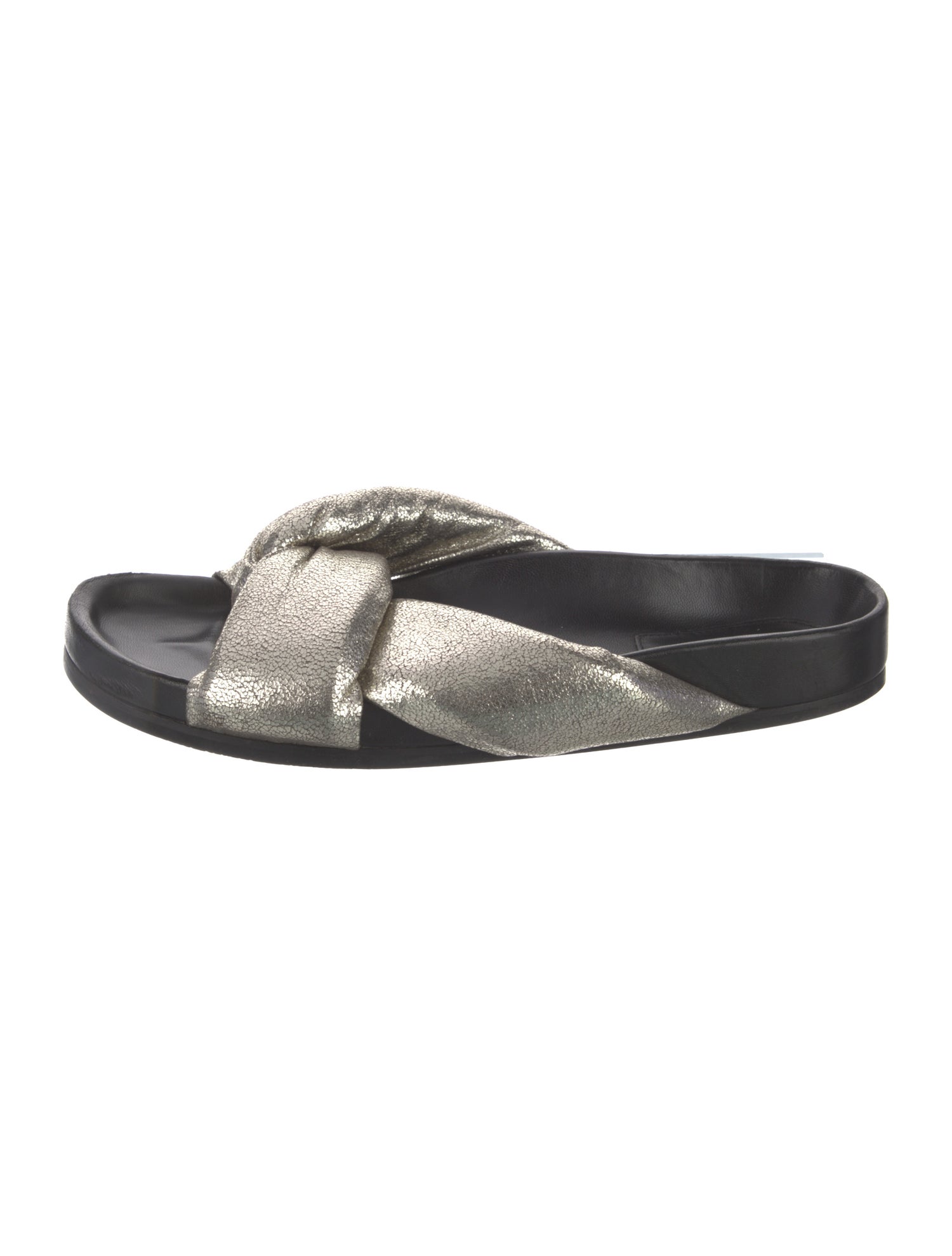 Chloé Leather Glitter Accents Slides