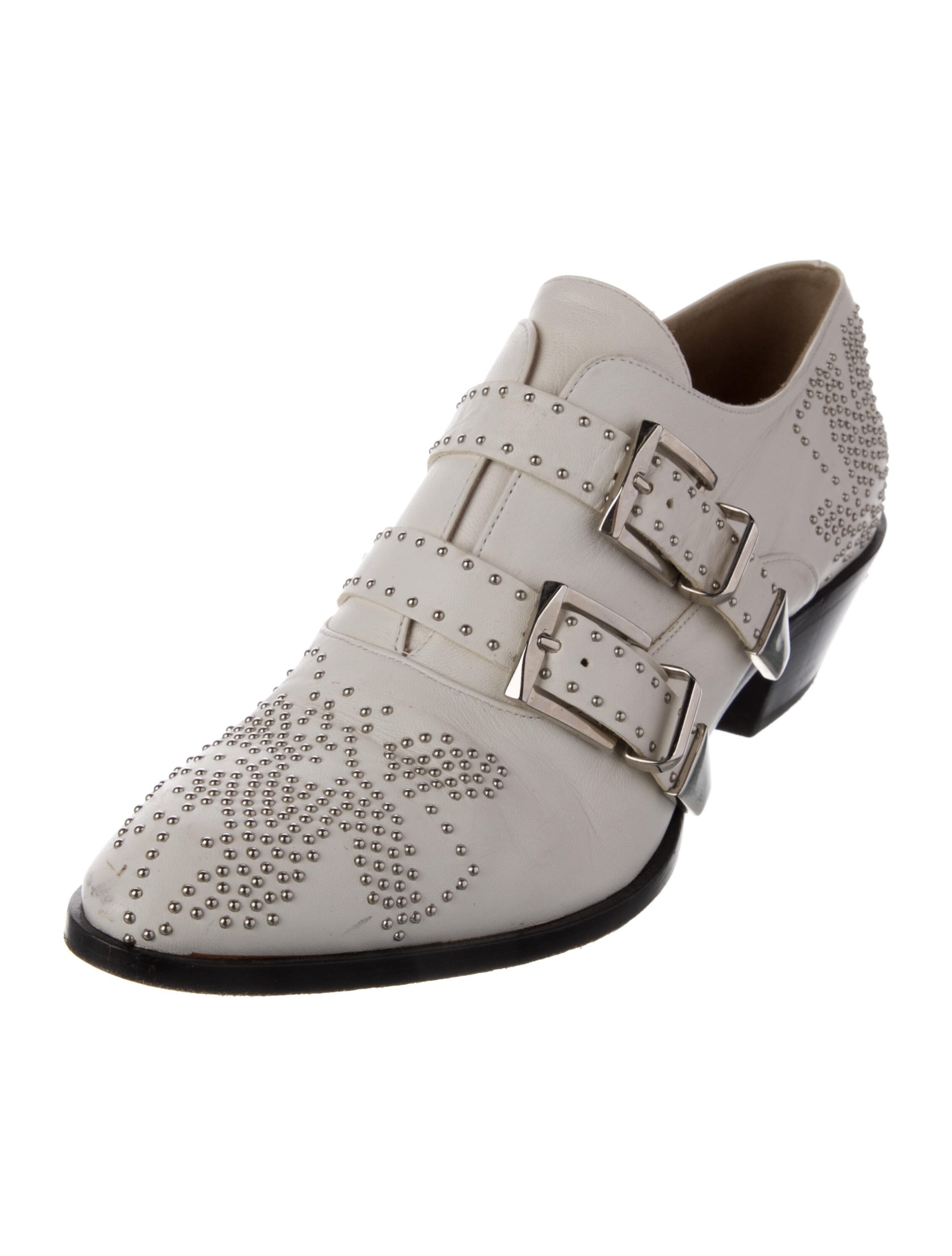 Chloé Leather Colorblock Pattern Lace-Up Boots