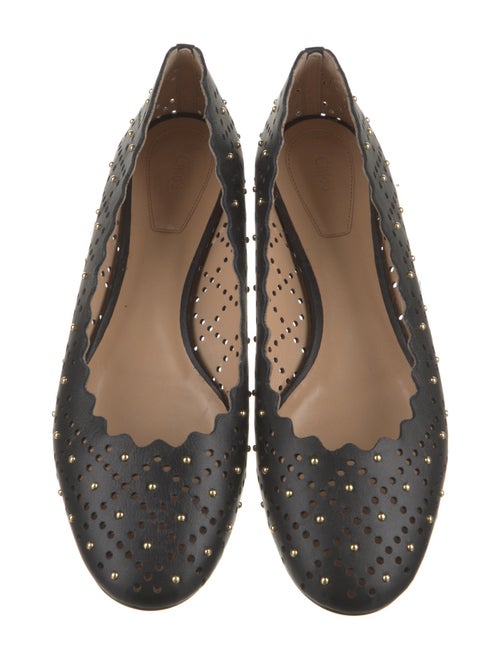 Chloé Leather Lasercut Accents Ballet Flats