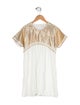Chloé Girls' Metallic Patterned Short Sleeve Dress