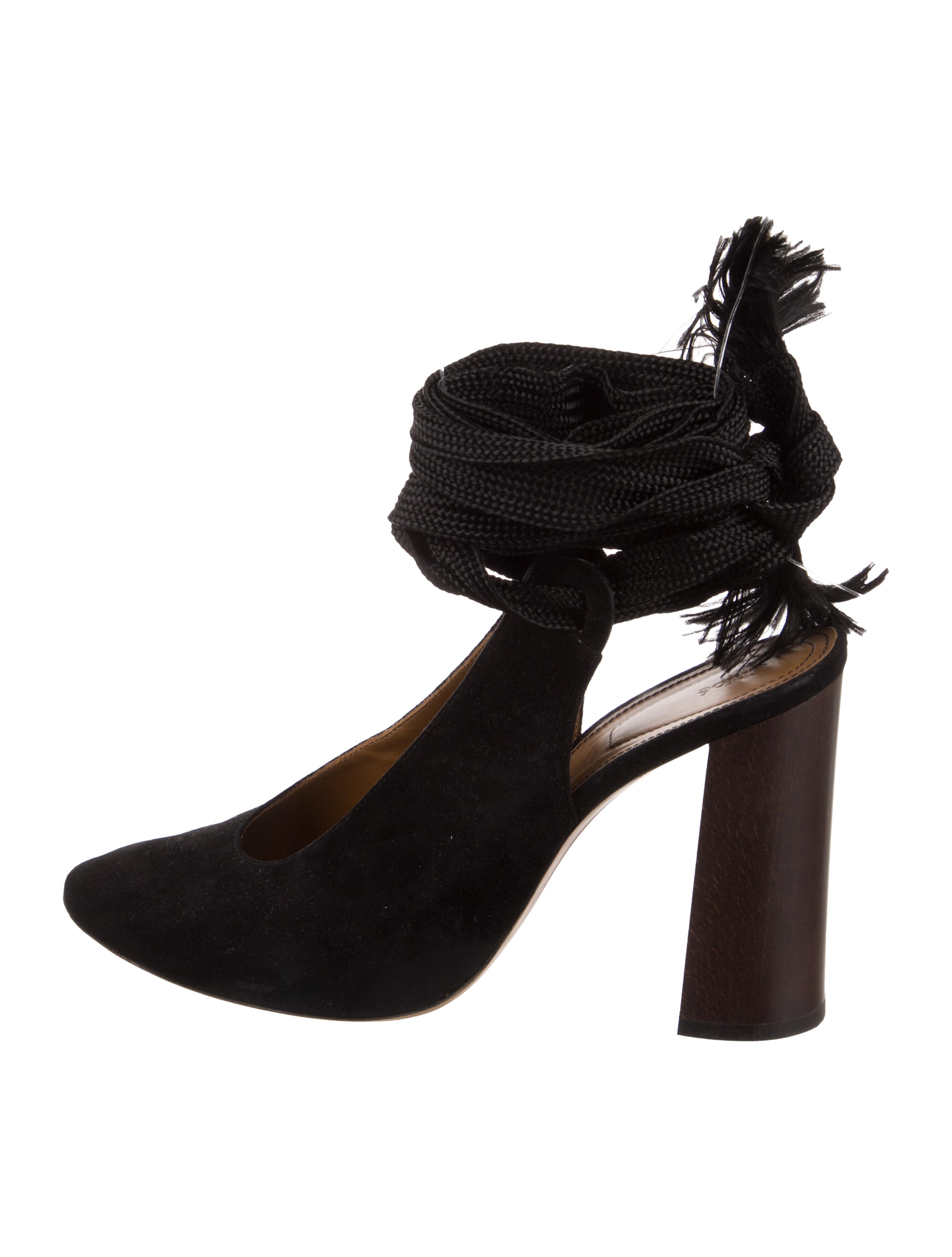 Chloé Suede Raw-Edge Trim Slingback Pumps