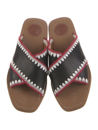 Chloé Leather Braided Accents Slides