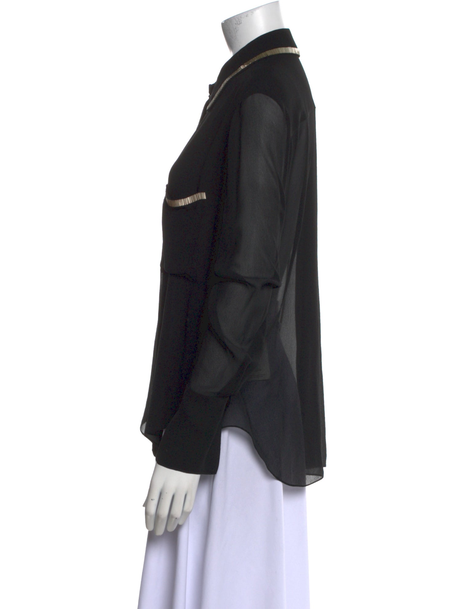 Chloé Silk Long Sleeve Button-Up Top