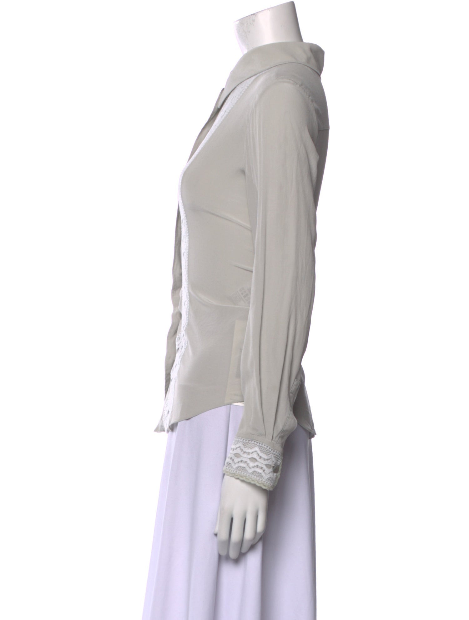 Chloé Silk Long Sleeve Button-Up Top