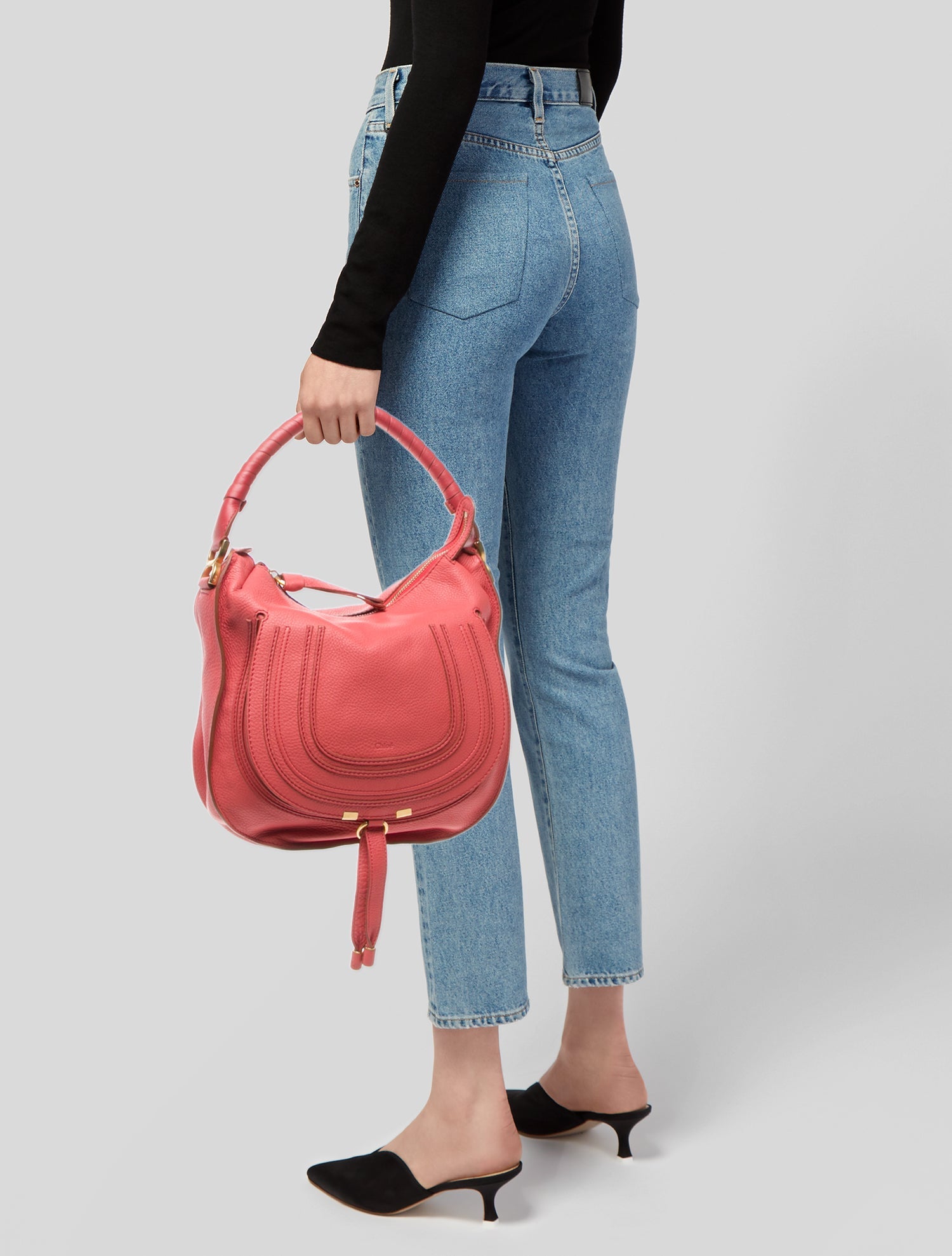 Chloé Leather Marcie Pink Medium