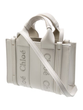Chloé Leather Woody Logo Leather Tote Small