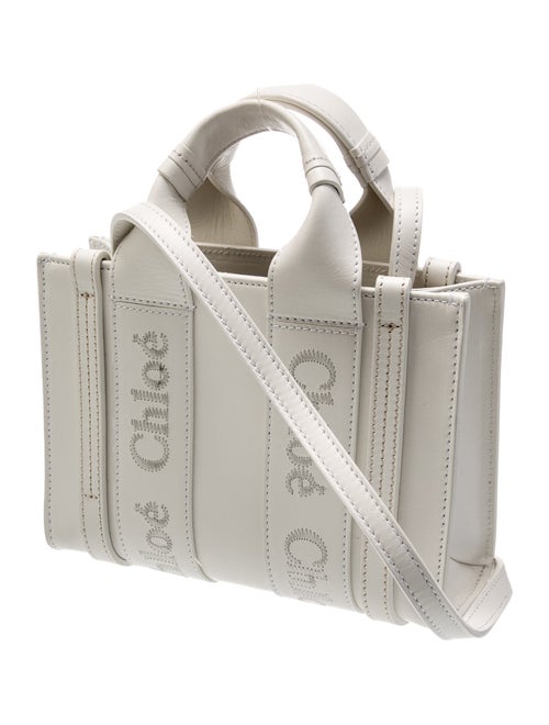 Chloé Leather Woody Logo Leather Tote Small