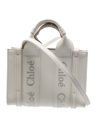 Chloé Leather Woody Logo Leather Tote Small