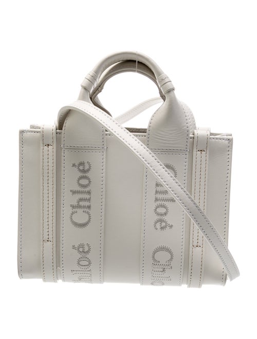 Chloé Leather Woody Logo Leather Tote Small