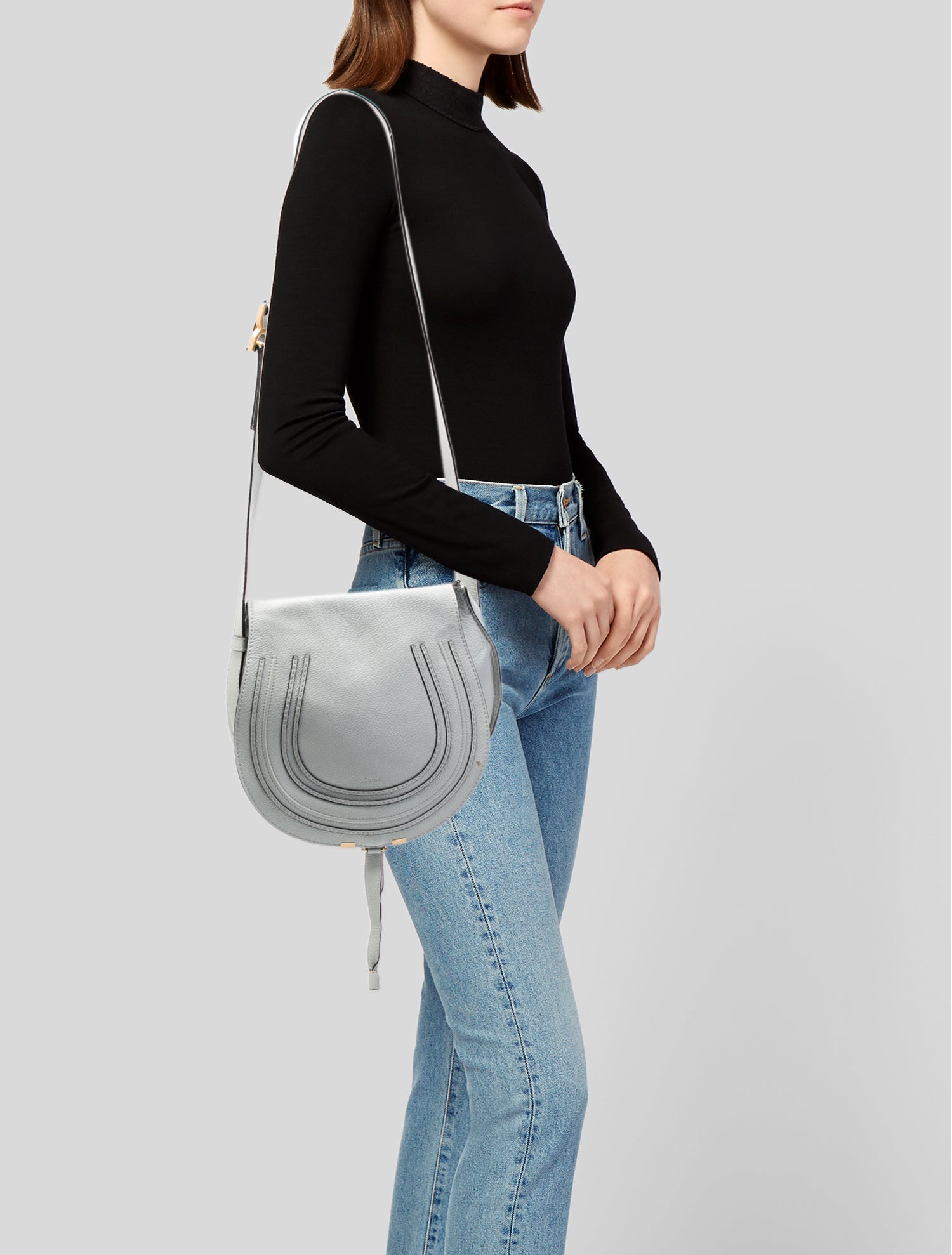 Chloé Leather Marcie leather saddle bag Small