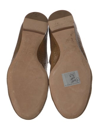 Chloé Snakeskin Scalloped Accent Ballet Flats