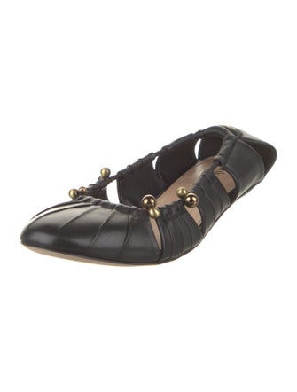 Chloé Leather Cutout Accent Ballet Flats