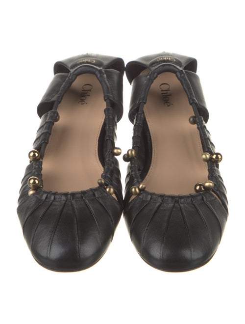 Chloé Leather Cutout Accent Ballet Flats
