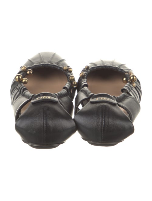 Chloé Leather Cutout Accent Ballet Flats