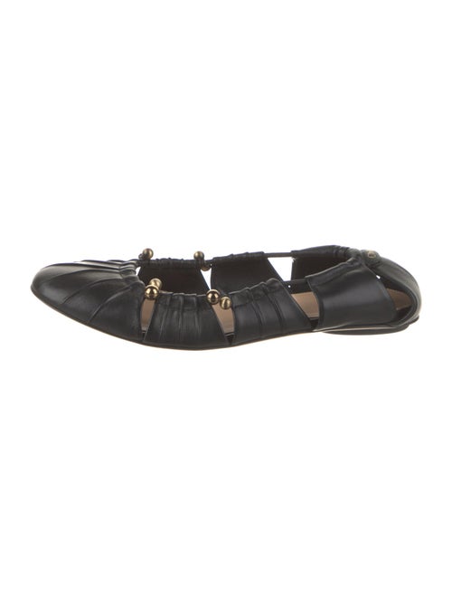 Chloé Leather Cutout Accent Ballet Flats