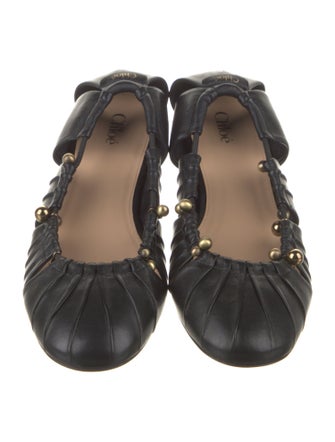 Chloé Leather Cutout Accent Ballet Flats