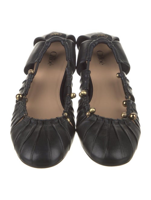 Chloé Leather Cutout Accent Ballet Flats