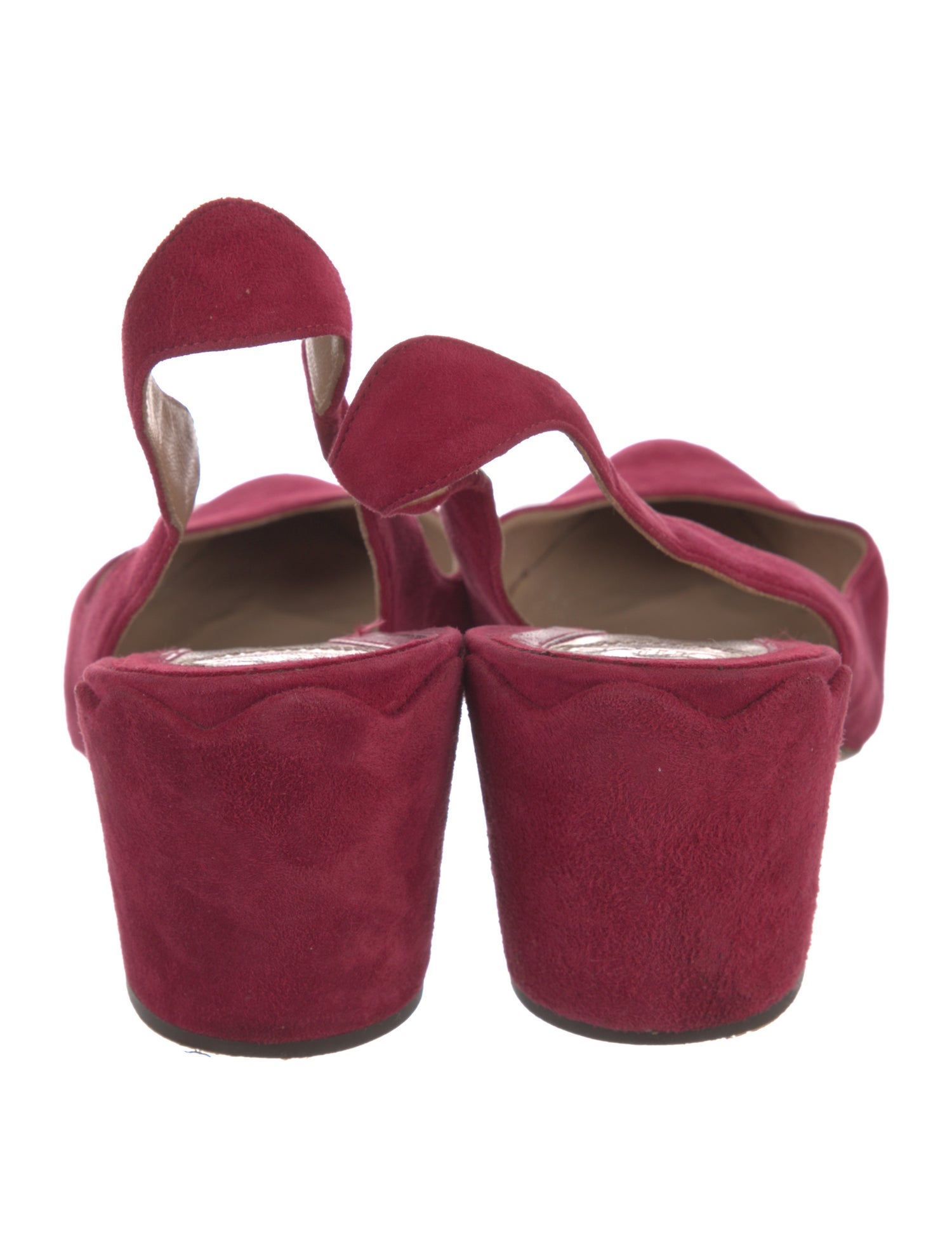 Chloé Suede Scalloped Accent Slingback Pumps