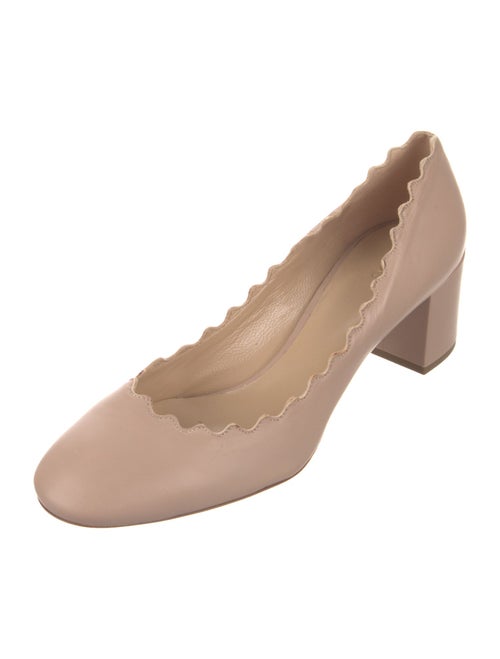 Chloé Leather Scalloped Accent Pumps