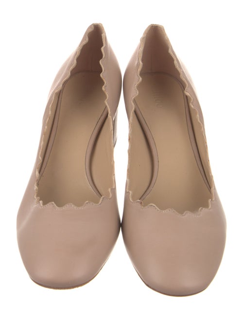 Chloé Leather Scalloped Accent Pumps