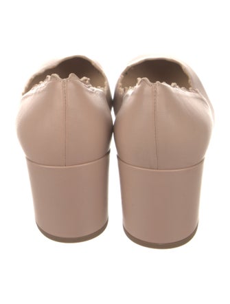 Chloé Leather Scalloped Accent Pumps