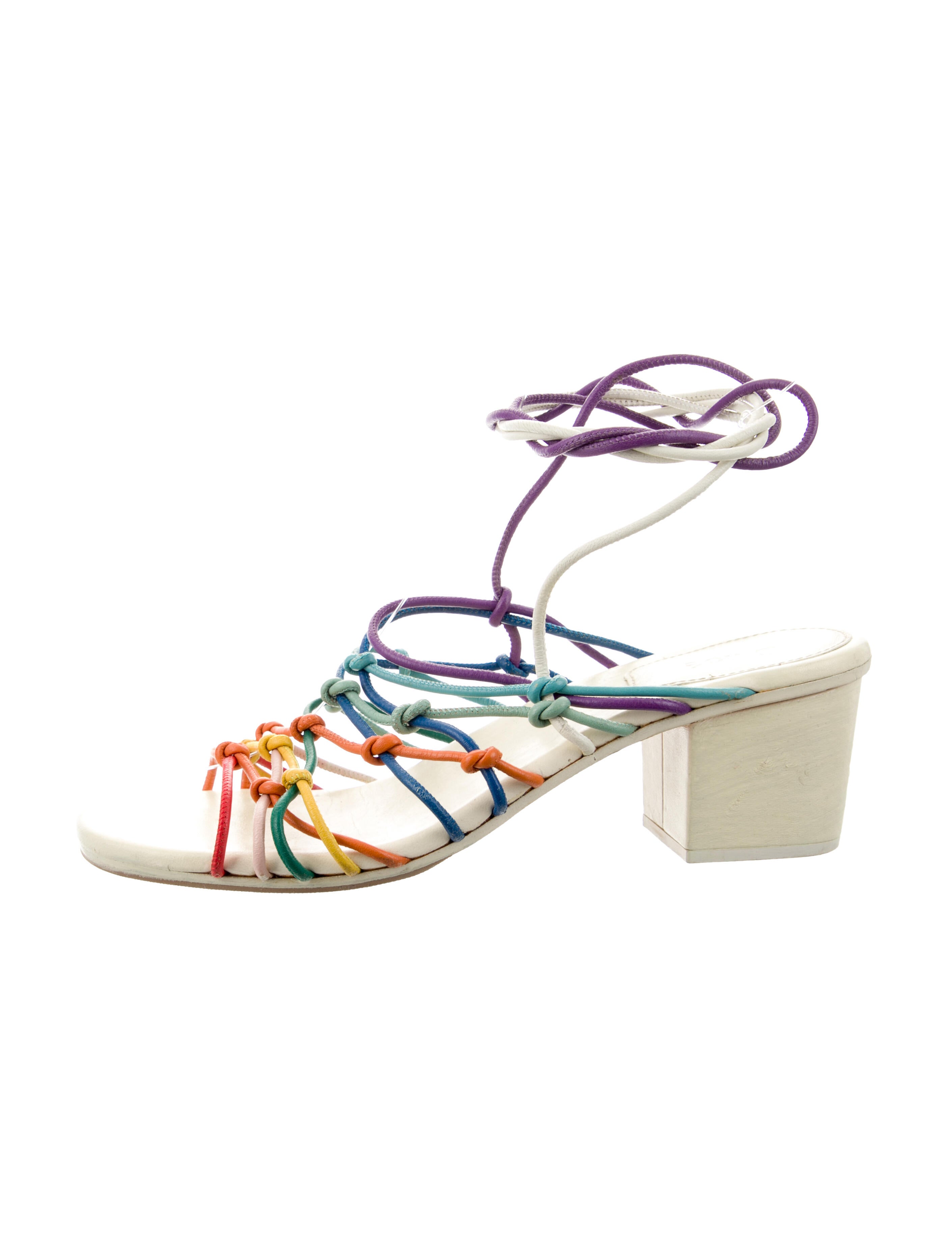 Chloé Leather Colorblock Pattern Gladiator Sandals