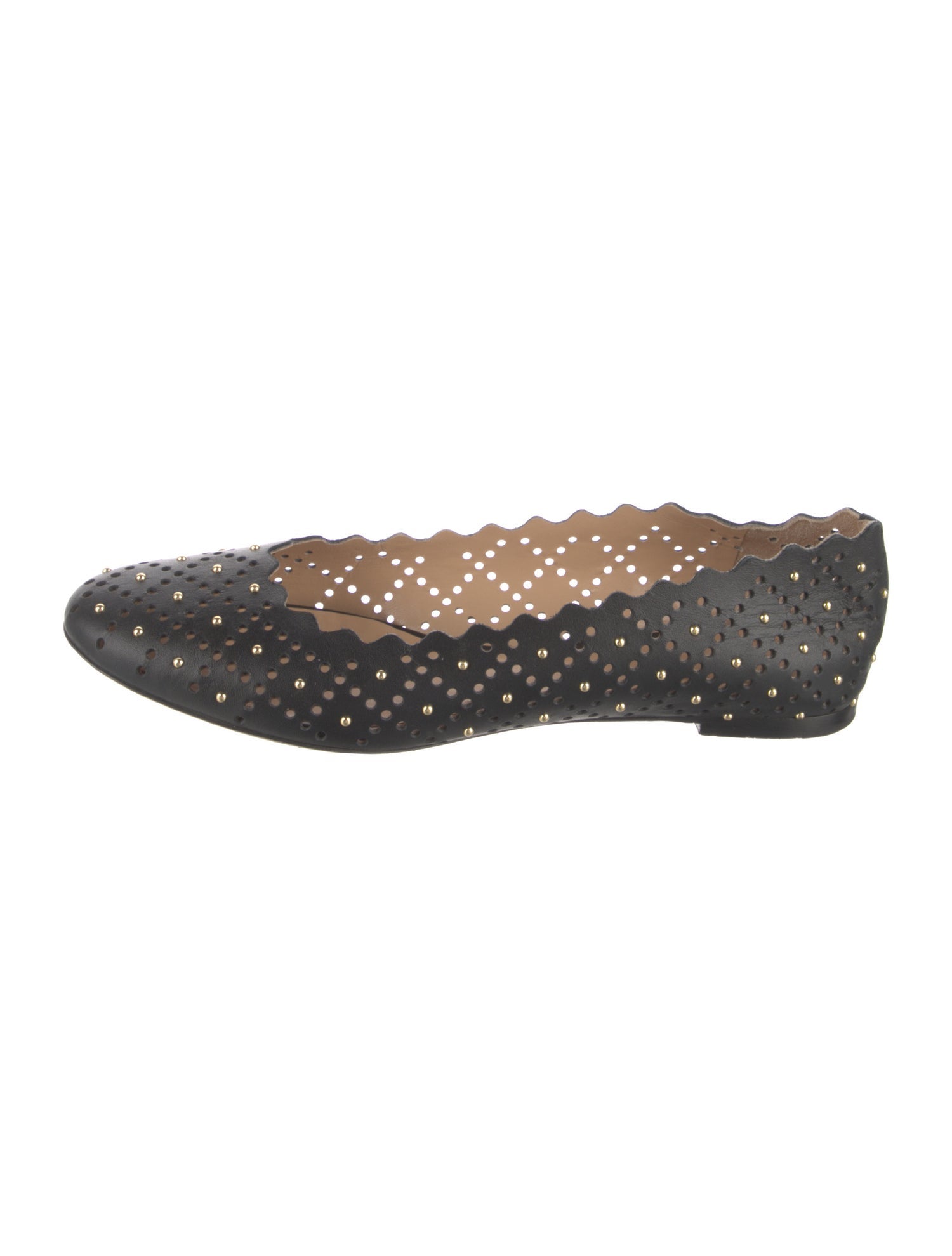Chloé Leather Lasercut Accents Ballet Flats