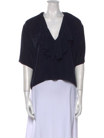 Chloé Silk V-Neck Crop Top