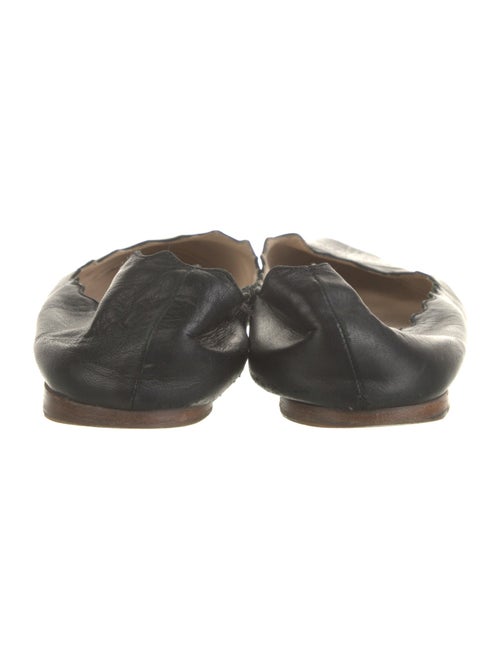 Chloé Leather Scalloped Accent Ballet Flats