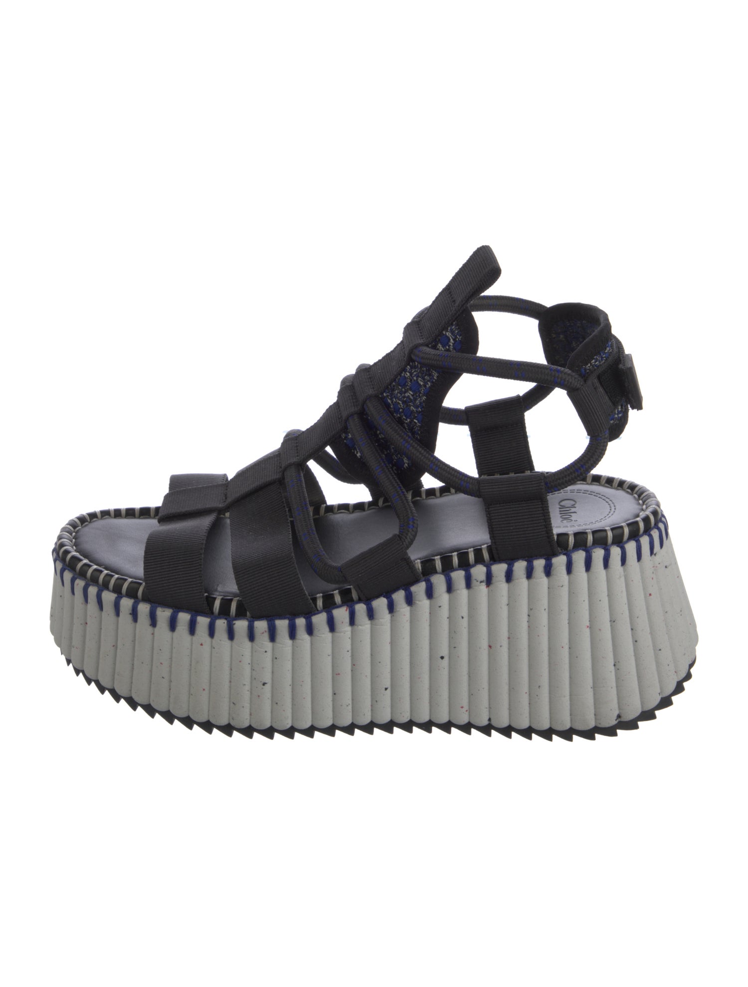 Chloé Nylon Whipstitch Trim Gladiator Sandals