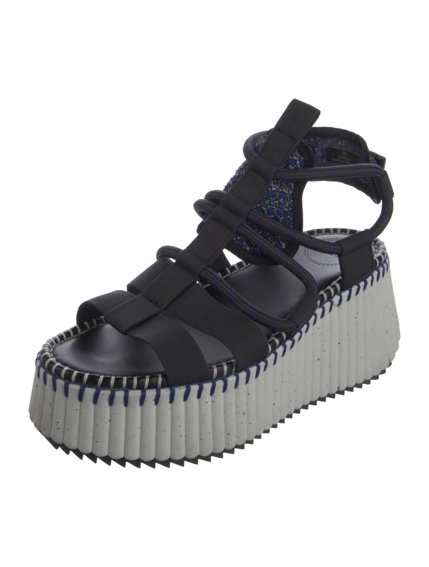 Chloé Nylon Whipstitch Trim Gladiator Sandals