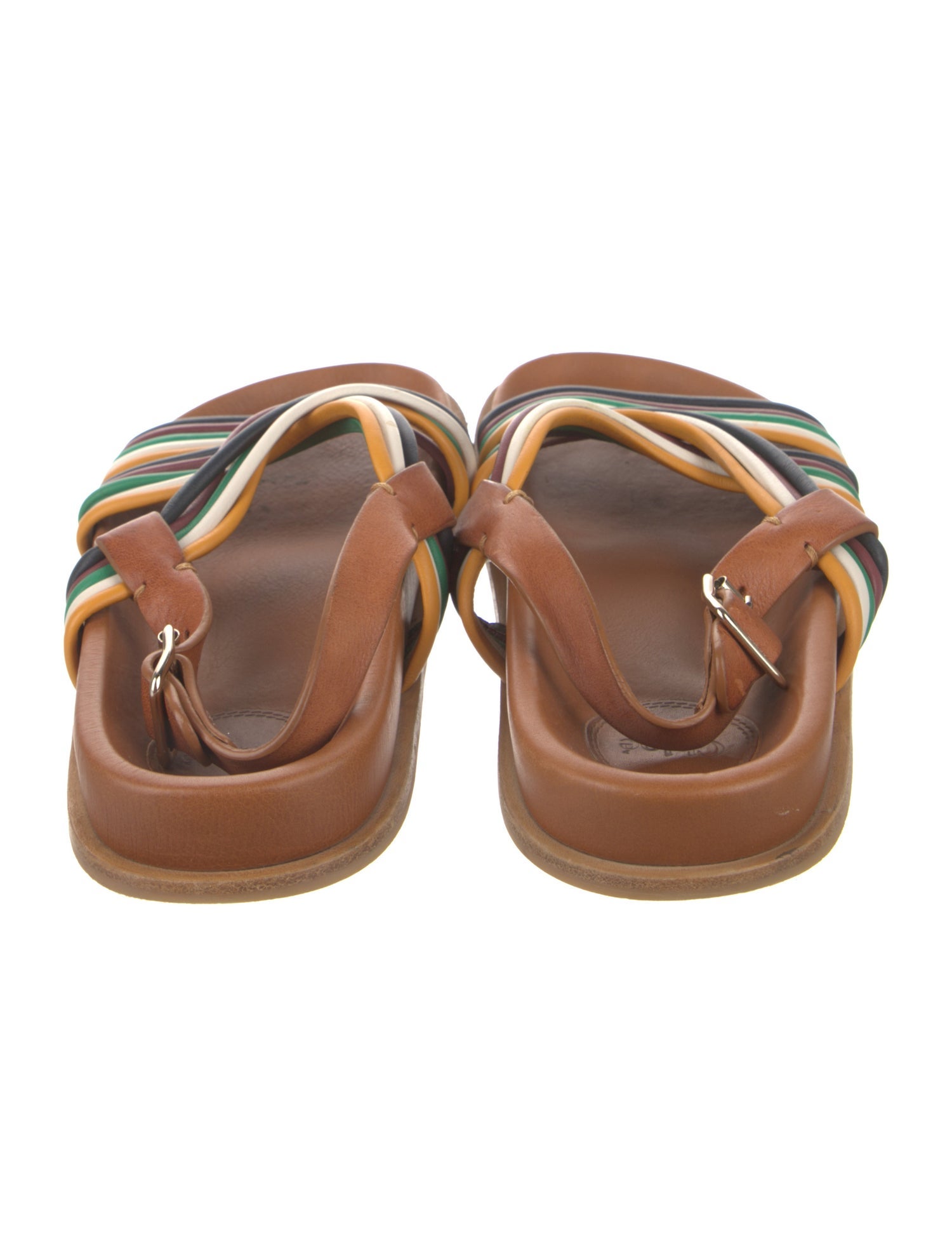 Chloé Leather Striped Gladiator Sandals