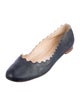 Chloé Leather Scalloped Accent Ballet Flats