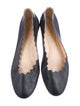 Chloé Leather Scalloped Accent Ballet Flats