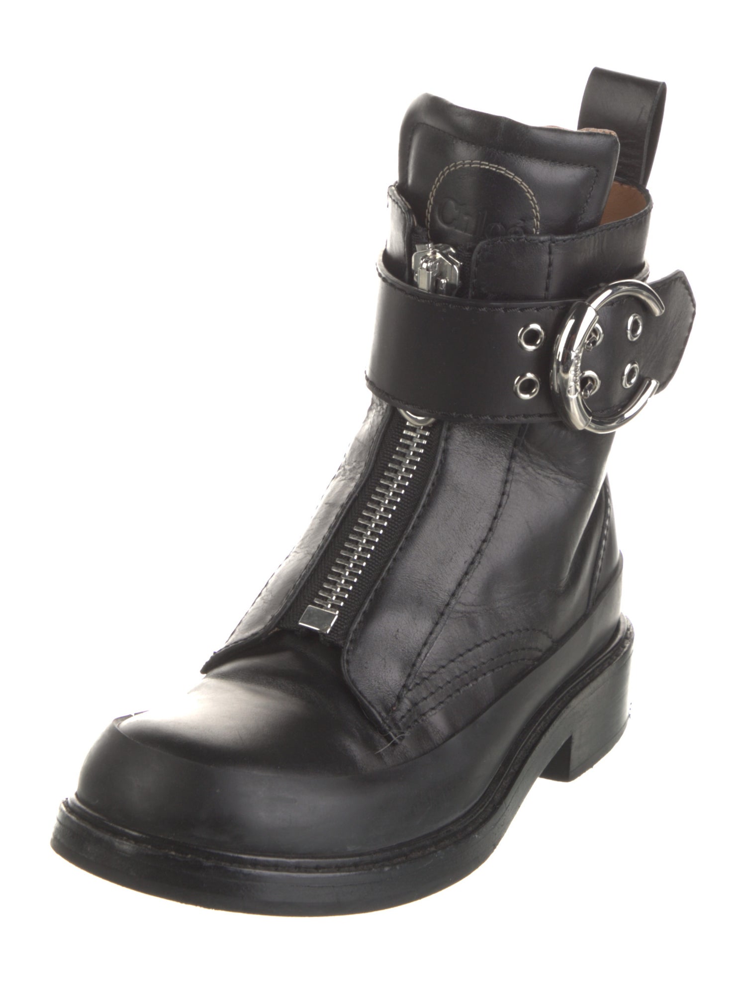 Chloé Leather Combat Boots