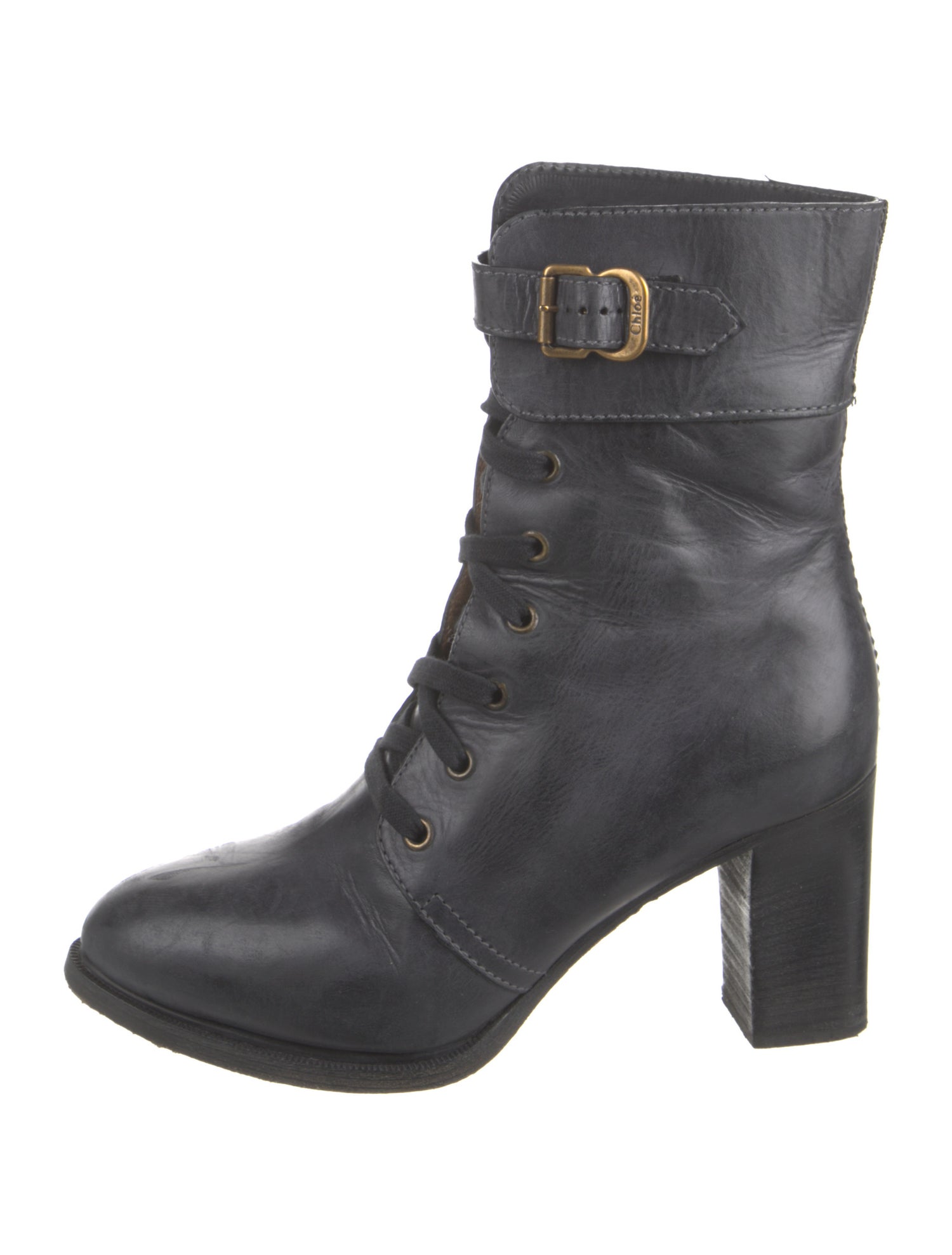 Chloé Leather Combat Boots