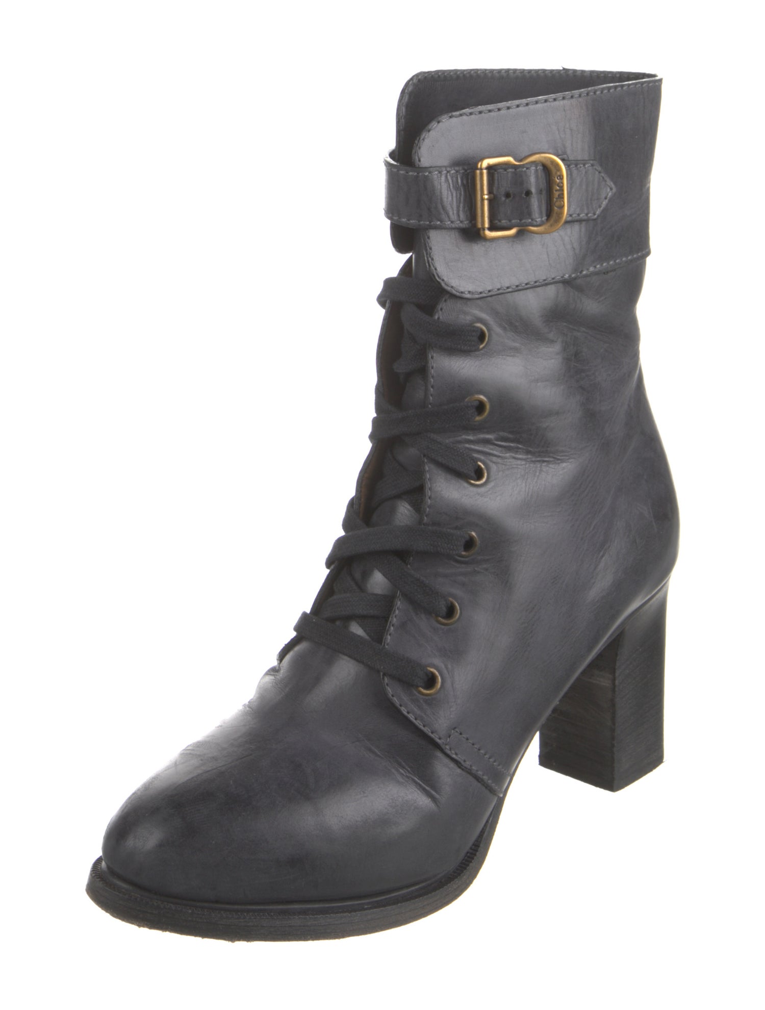 Chloé Leather Combat Boots