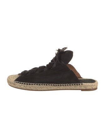 Chloé Suede Fringe Trim Accent Espadrilles