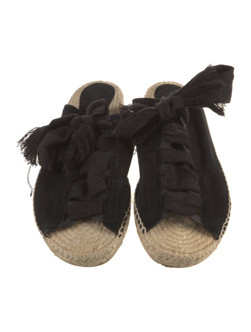 Chloé Suede Fringe Trim Accent Espadrilles