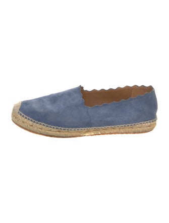Chloé Suede Whipstitch Trim Espadrilles