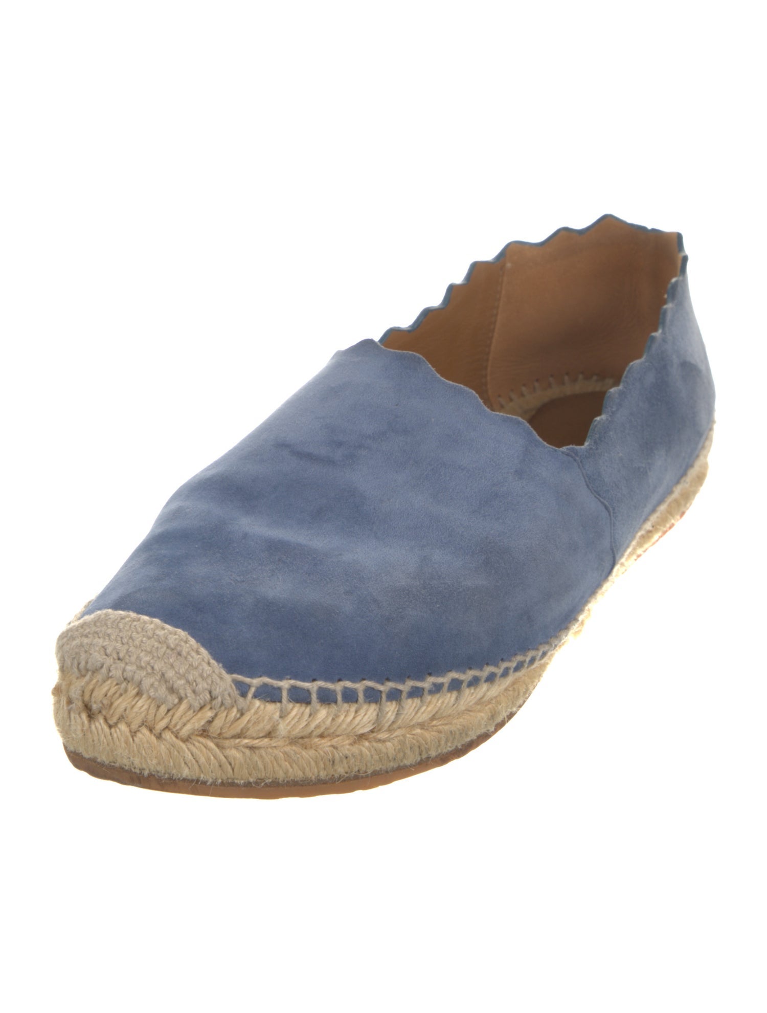 Chloé Suede Whipstitch Trim Espadrilles