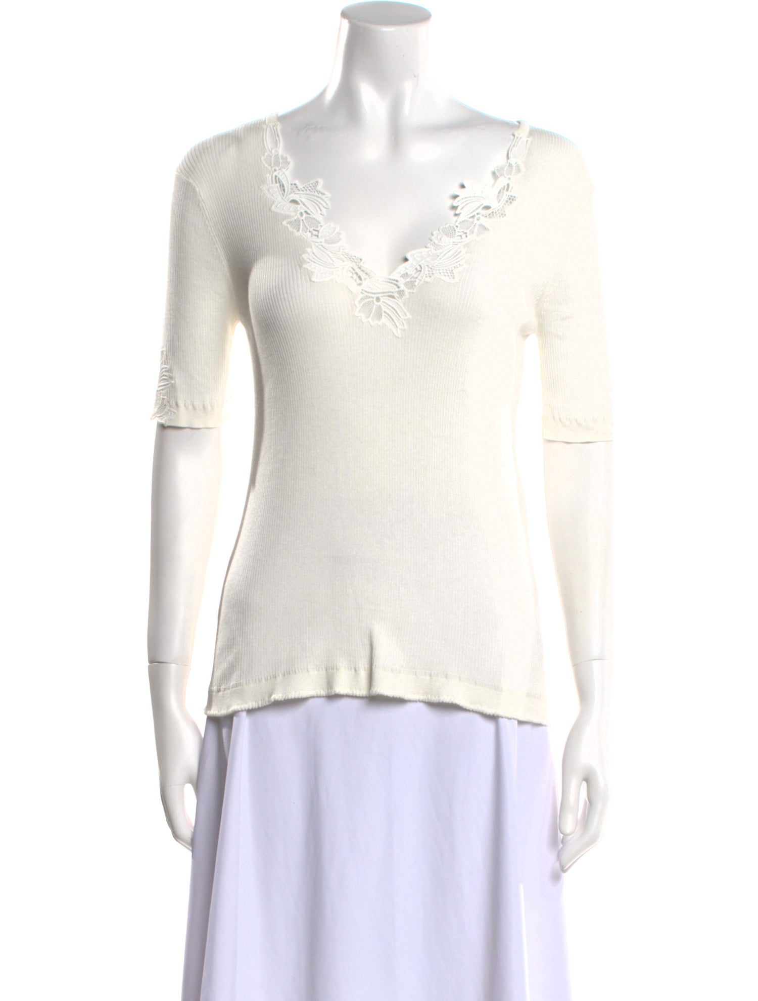 Chloé V-Neck Short Sleeve Top