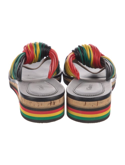 Chloé Leather Colorblock Pattern Slides
