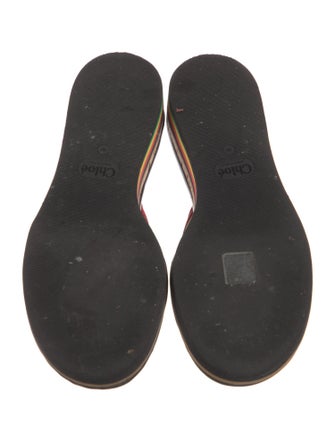 Chloé Leather Colorblock Pattern Slides